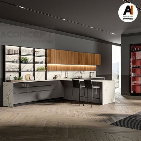 Tủ bếp A407 chữ I