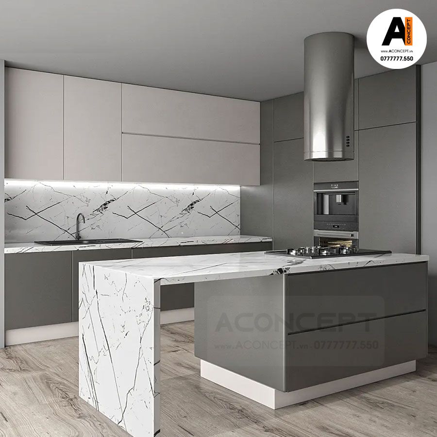 Tủ bếp A442 chữ L