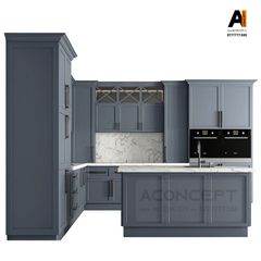 Tủ bếp A427 chữ L