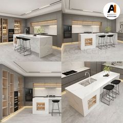 Tủ bếp A437 chữ L