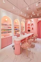Thiết kế tiệm Nail màu hồng