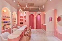 Thiết kế tiệm Nail màu hồng