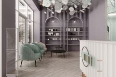 Tiệm Nail Aconcept màu xanh