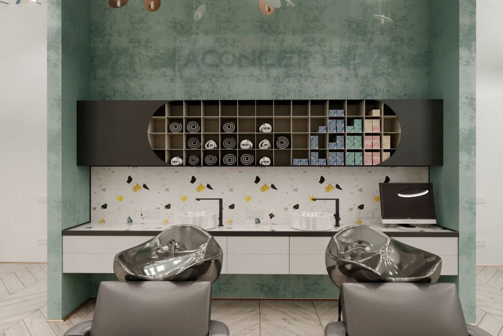 Tiệm Nail Aconcept màu xanh
