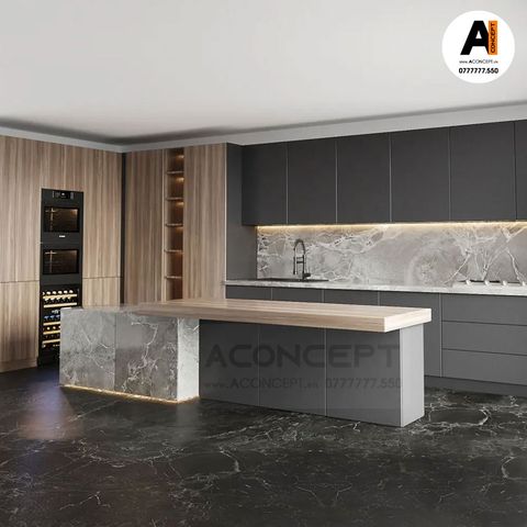 Tủ bếp A429 chữ L