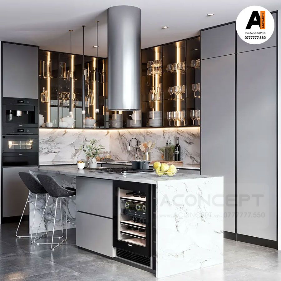Tủ bếp A426 chữ L