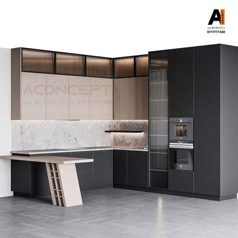 Tủ bếp A430 chữ L