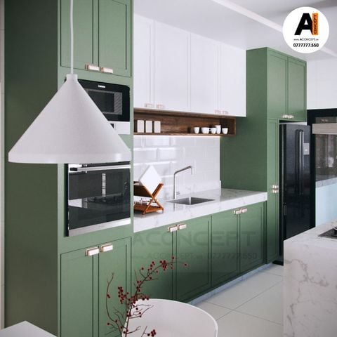 Tủ bếp A401 hiện đại chữ I