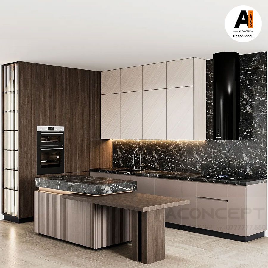 Tủ bếp A428 chữ L