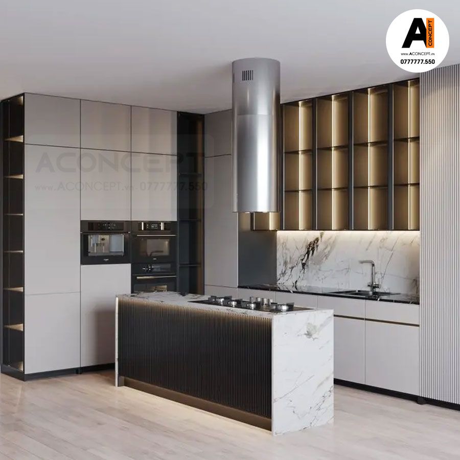 Tủ bếp A434 chữ L