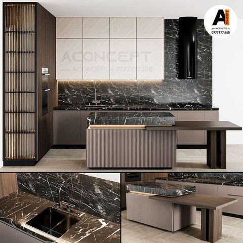 Tủ bếp A428 chữ L