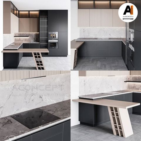 Tủ bếp A430 chữ L