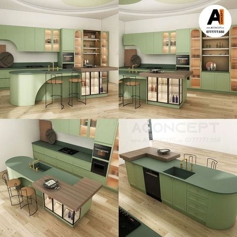 Tủ bếp A431 chữ L