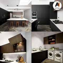 Tủ bếp A433 chữ L