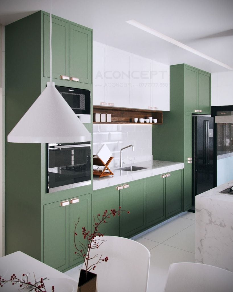 Tủ bếp A401 hiện đại chữ I