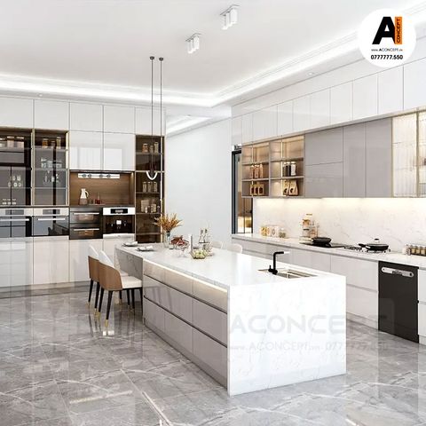 Tủ bếp A421 chữ L