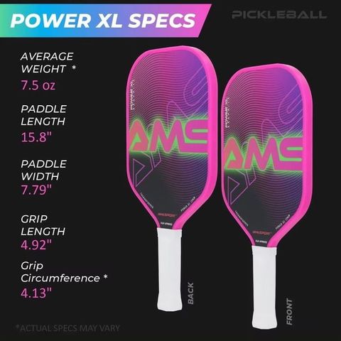 VỢT PICKLEBALL AMASPORT POWER XL (215GR) - PINK