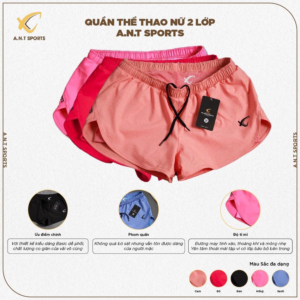 Quần Thể Thao Nữ 2 Lớp  RUDAL Nhiều Màu Chất Vải Thấm Hút Mát Nhẹ