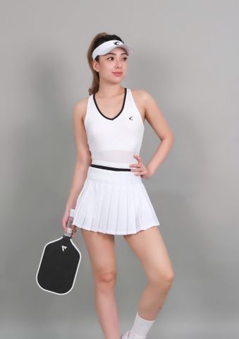 Bộ váy áo 3 lỗ cổ tim, cv xếp ly KC1250325