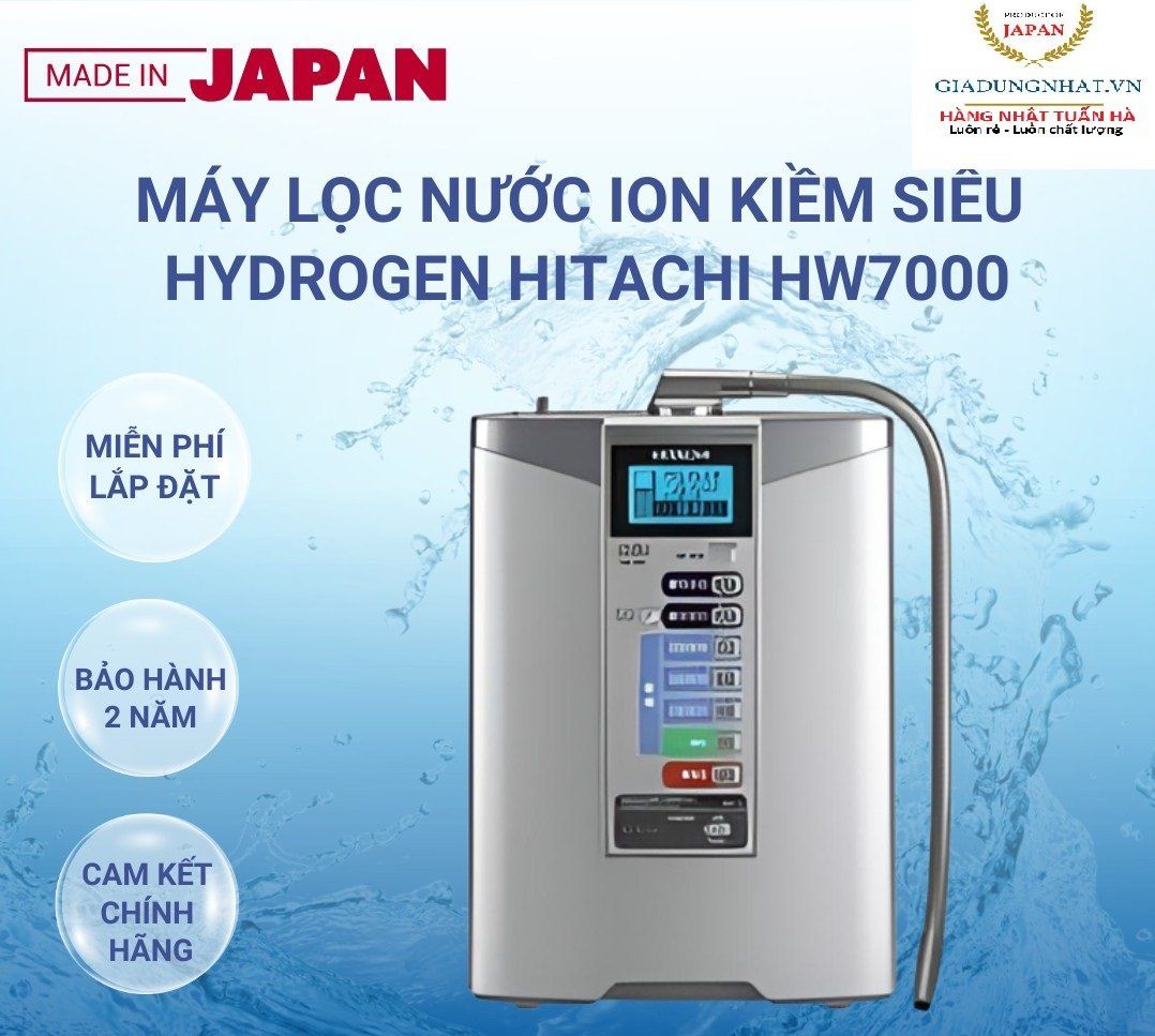 ( Used 95% ) HITACHI HW 7000 CÓ 7 ĐIỆN CỰC MÁY LỌC NƯỚC TẠO KIỀM  Y TẾ MẠNH NHẤT MADE IN JAPAN