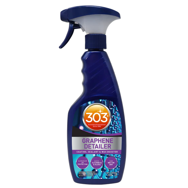  303 Graphene Detailer - Phủ bóng và bảo vệ sơn - Chống nhòe cho kính lái, kính hông và gương chiếu hậu cho tầm nhìn tốt khi lái xe dưới mưa 