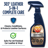  303 Leather 3-In-1 Complete Care - Vệ sinh, dưỡng và chống phai màu da và nhựa nội thất Ô tô 