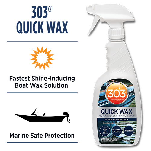  303® Marine Quick Wax -  Sáp dung dịch phủ bóng, bảo vệ, chống bám nước cho sơn kính, mâm, crom 