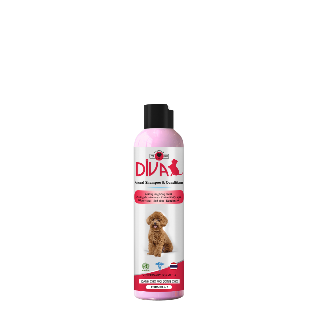  Sữa tắm chó dưỡng ẩm khử mùi DIVA Hồng 260ml 