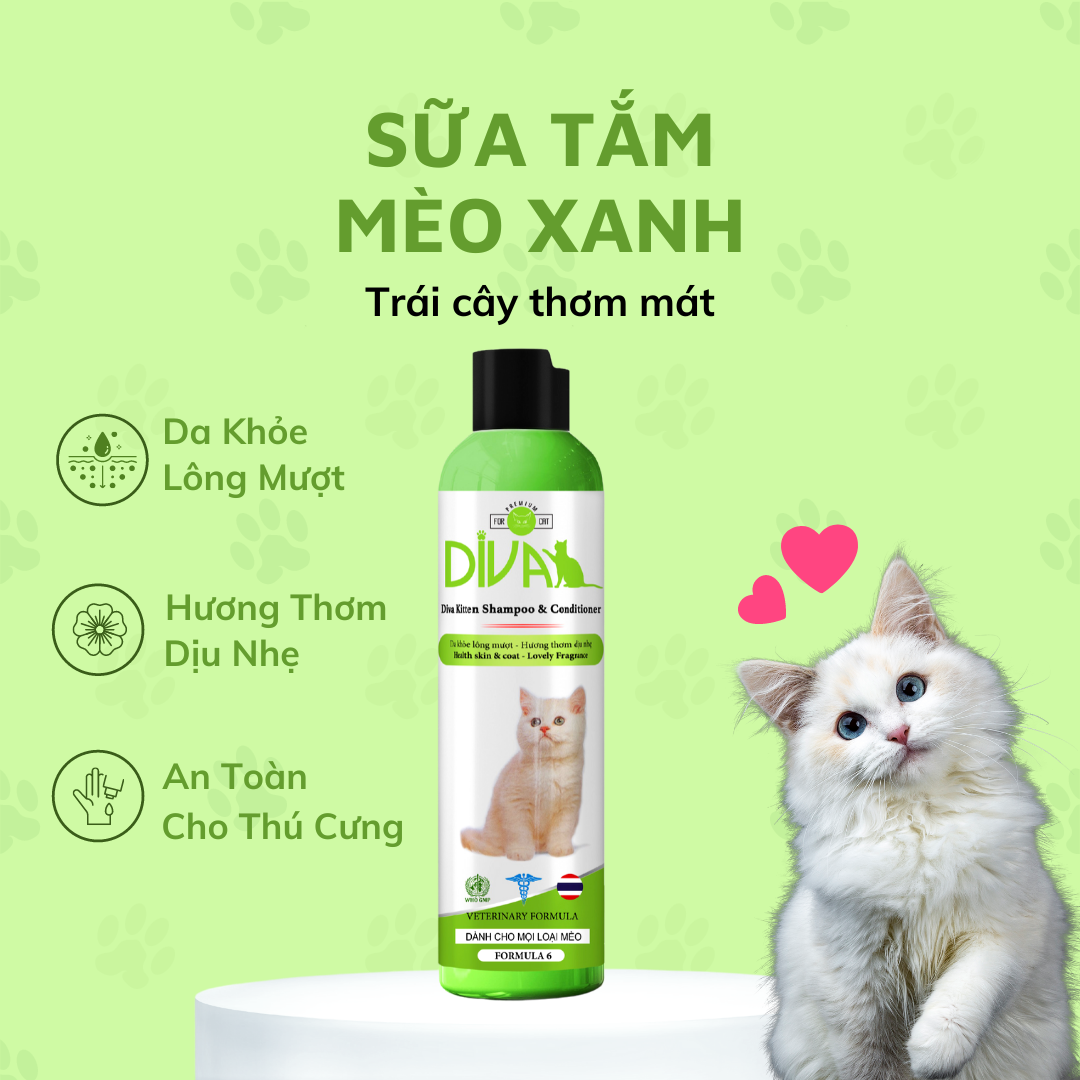  Sữa tắm mèo DIVA Kitten gel 260ml 