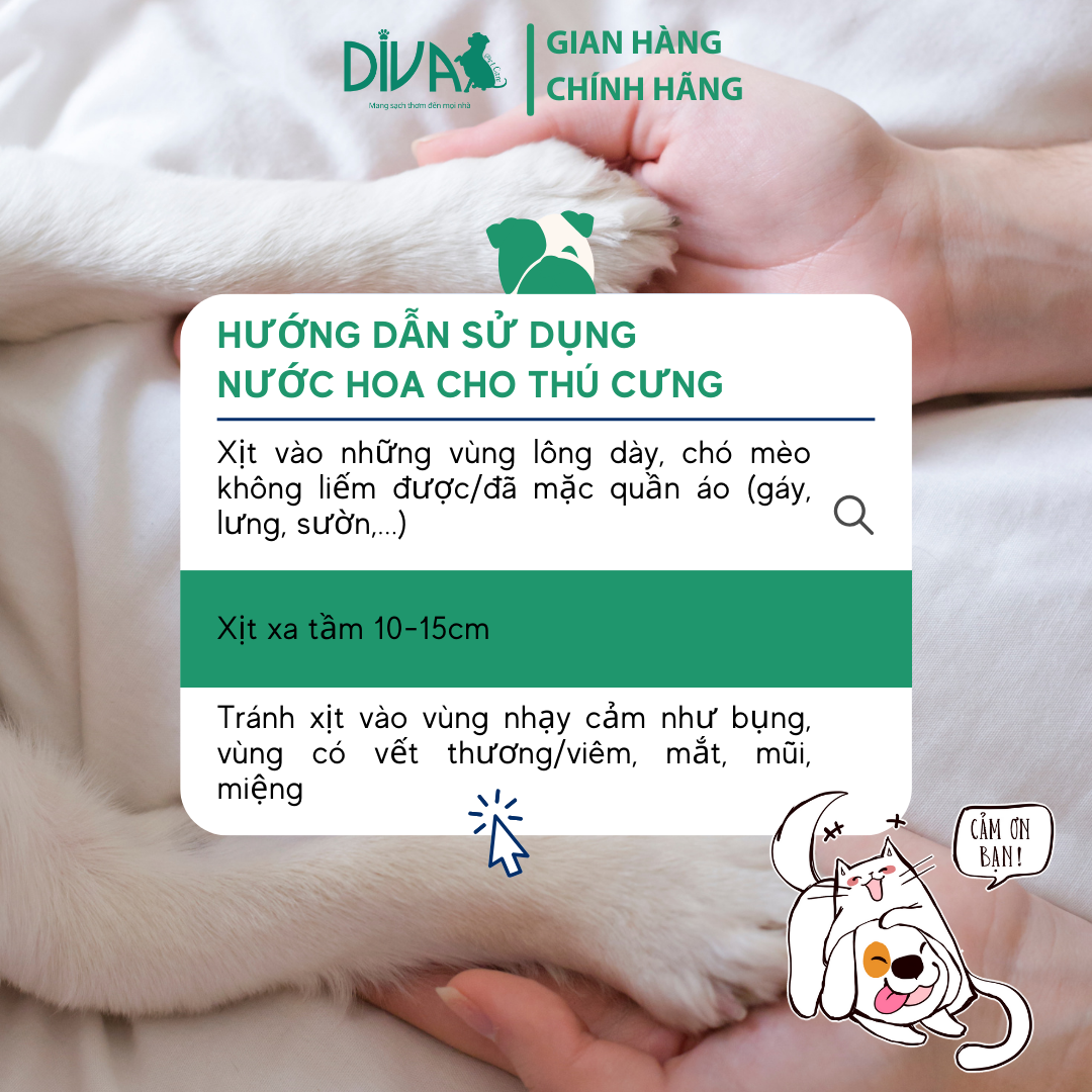  Nước hoa cao cấp dành cho thú cưng DIVA Fresh Morning - Sương sớm mát lành 3ml 