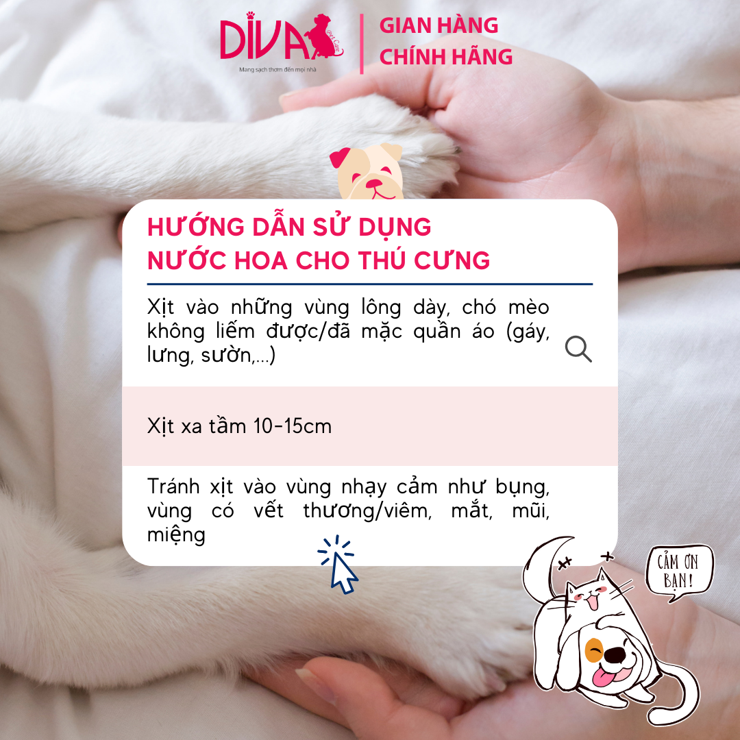  Nước hoa cao cấp dành cho thú cưng DIVA Blooming Peony - Hương hoa dịu ngọt 3ml 