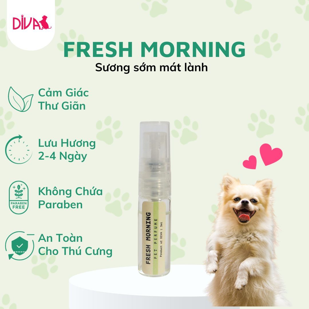  Nước hoa cao cấp dành cho thú cưng DIVA Fresh Morning - Sương sớm mát lành 3ml 