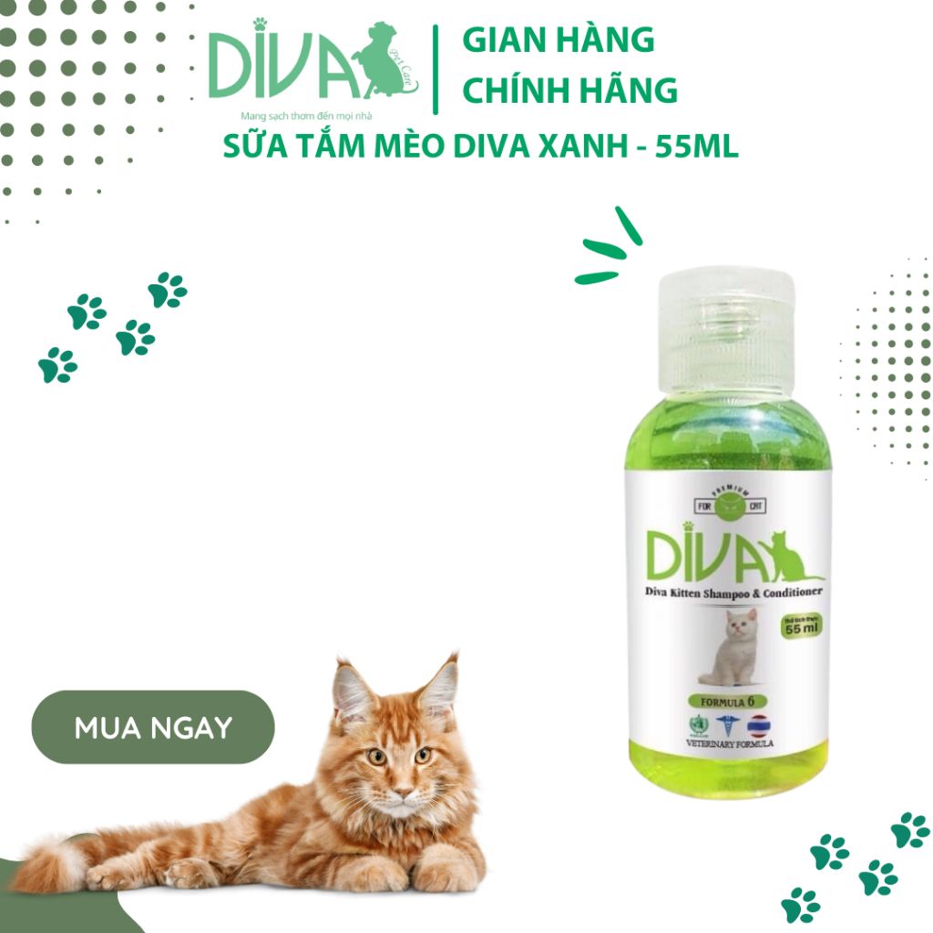  Sữa tắm mèo DIVA Kitten gel 55ml 