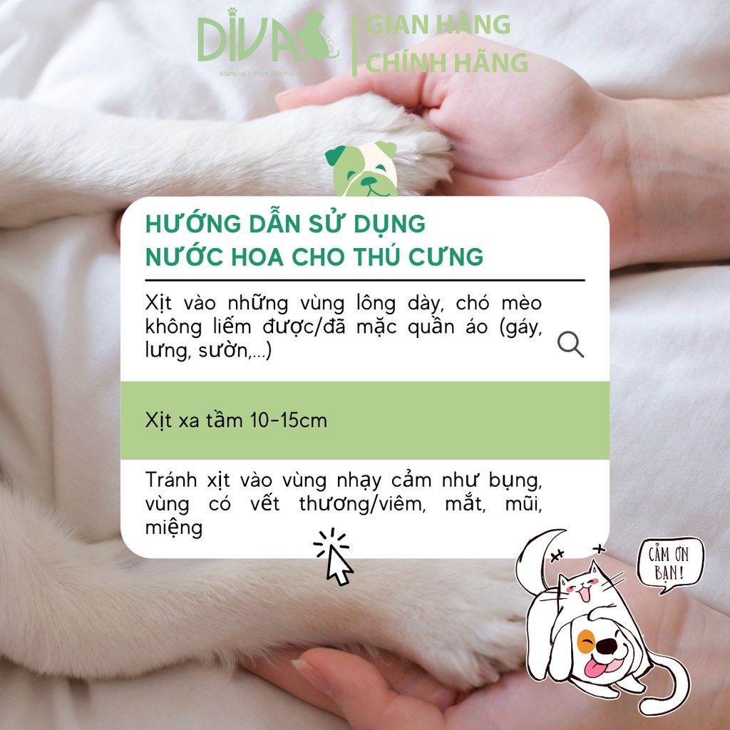  Nước hoa cao cấp dành cho thú cưng DIVA Fresh Morning - Sương sớm mát lành 2.5ml 