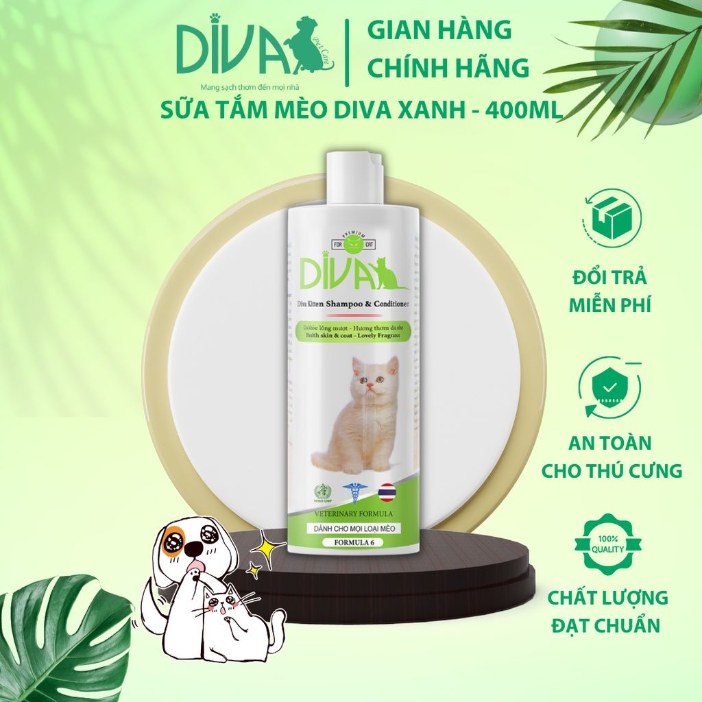  Sữa tắm mèo DIVA Kitten gel 400ml 