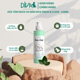  Sữa tắm ngừa ve nấm cho chó mèo DIVA Fresh & Clear 250ml 