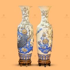 Lộc Bình Công Đào Men Hoàng Thổ Đắp Nổi