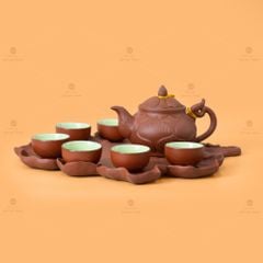 Bộ Ấm Trà Tử Sa Trúc Sen Khay Nho