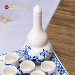 Bộ Nậm Rượu Hoa Sen Xanh