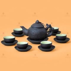 Bộ Ấm Trà Tử Sa Khắc Hoa Sen