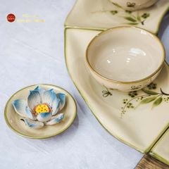 Bộ Bát Đĩa Hoa Mặt Trời Đào Chuồn