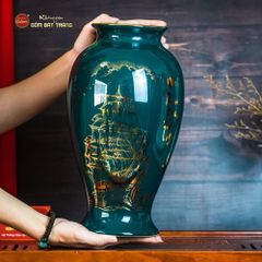 Lọ Hoa Thuận Buồm Xuôi Gió Vẽ Vàng