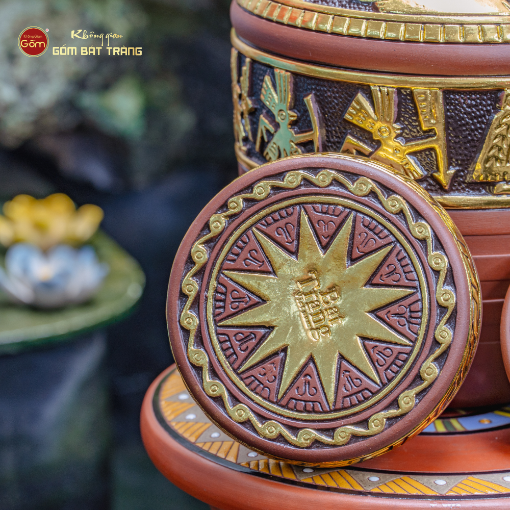Chum Ngâm Rượu Trống Đồng Dát Vàng