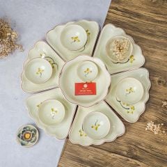 Bộ Bát Đĩa Hoa Mặt Trời Sen Vàng