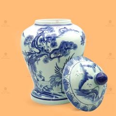 Bình Chóe Ngâm Rượu Men Lam Tùng Hạc
