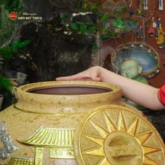 Chum Sành Cá Chép Vượt Vũ Môn Kim Sa Chạm Nổi Dát Vàng