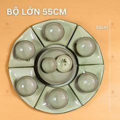 Bộ Bát Đĩa Hoa Mặt Trời Đào Chuồn