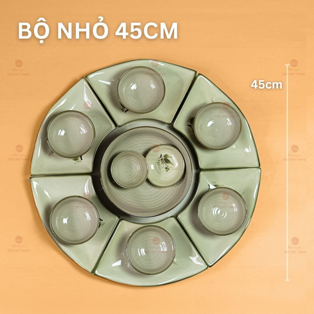 Bộ Bát Đĩa Hoa Mặt Trời Đào Chuồn