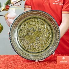 Đĩa Trưng Bày Đắp Nổi Phượng Hoàng Tung Cánh