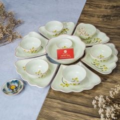 Bộ Bát Đĩa Hoa Mặt Trời Sen Vàng